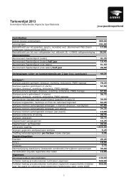 KNHS tarievenlijst 2013