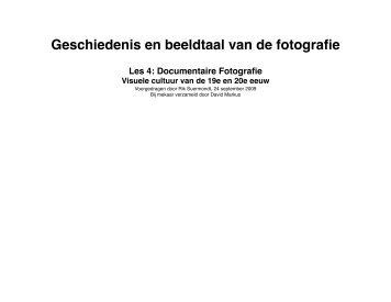 Geschiedenis en beeldtaal van de fotografie les4 - david