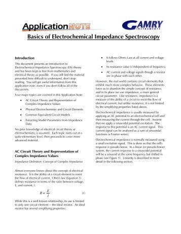 Basics of Electrochemical Impedance Spectroscopy - Gamry ...