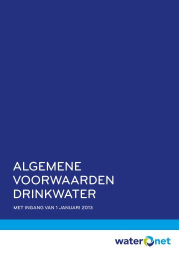 Algemene voorwaarden drinkwater (pdf) - Waternet