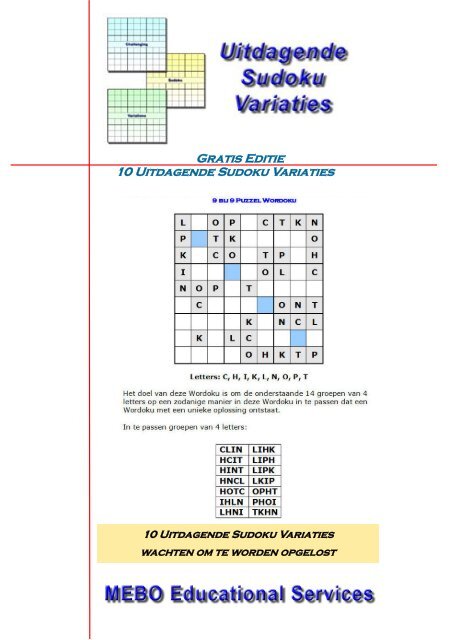 Gratis Editie 10 Uitdagende Sudoku Variaties - Sudoku Variations