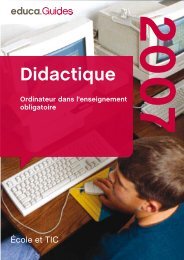 Didactique Ordinateur dans l'enseignement ... - Guides DE  - Educa