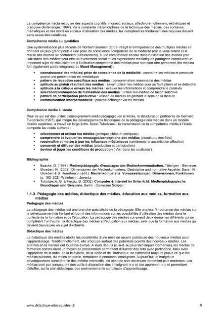 Didactique Ordinateur dans l'enseignement ... - Guides DE  - Educa