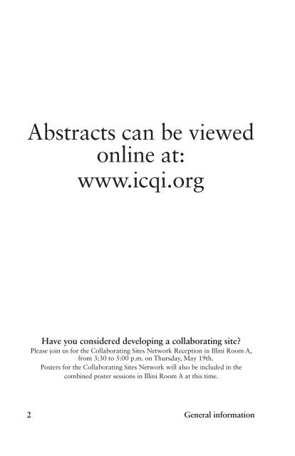 Download QI2011 Preliminary Program - International Congress of ...