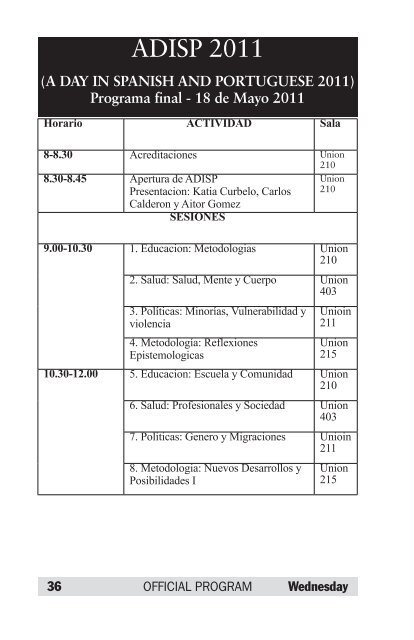 Download QI2011 Preliminary Program - International Congress of ...