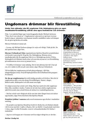 Helsingborgs Dagblad 20110913 - Spiritus Mundi