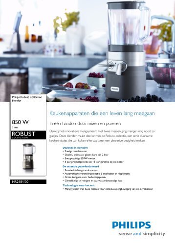 HR2181/00 Philips blender - Gebroeders Nijs