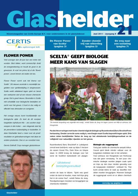 ScELta® GEEFt BIOLOGIE MEER KaNS VaN SLaGEN - Certis Europe