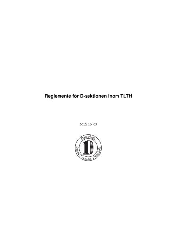 Reglemente för D-sektionen inom TLTH