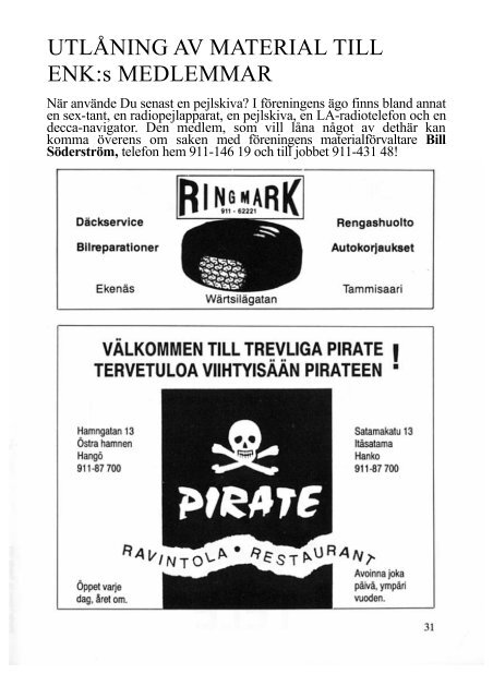 Enslinjen 1993 - Ekenäs Navigationsklubb rf