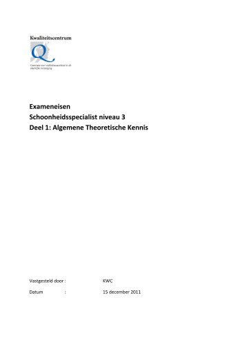 Algemene Theoretische Kennis - Kwaliteitscentrum Uiterlijke ...