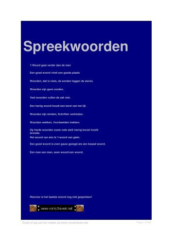 Spreekwoorden - Vonscheven.net