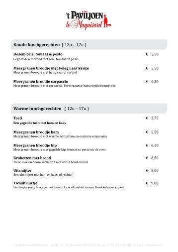 Download menukaart brasserie (45 kb ) - Hotel 't Paviljoen ...