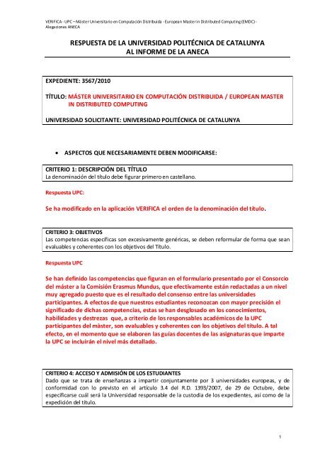 Estructura y ficha de los cursos del Máster Europeo (UPC, IST, KTH)