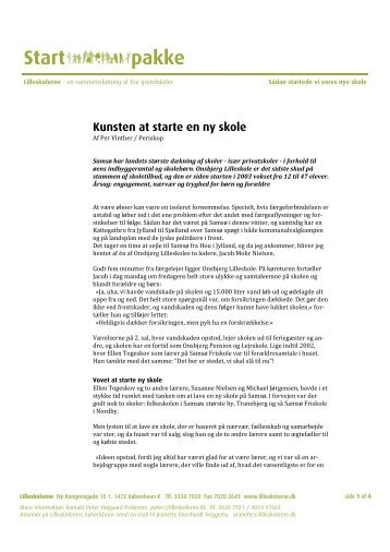 ONSBJERG LILLESKOLE på Samsø fortæller - Lilleskolerne