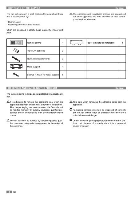 OPERATING AND INSTALLATION MANUAL - Johnson Controls