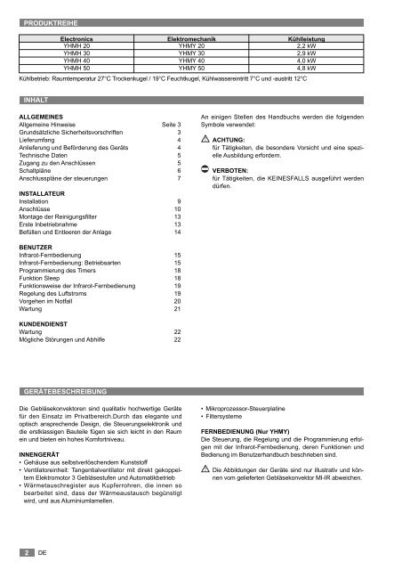 OPERATING AND INSTALLATION MANUAL - Johnson Controls