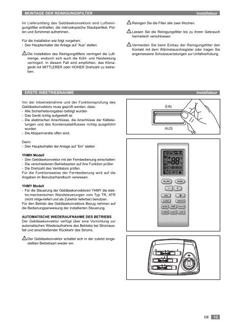 OPERATING AND INSTALLATION MANUAL - Johnson Controls