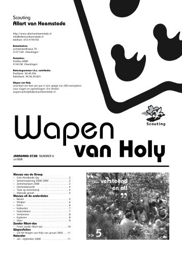 nummer 4, juli 2008 - Scouting Allart van Heemstede - Vlaardingen