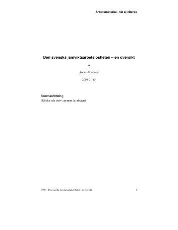 Anders Forslund - Jämviktsarbetslöshet.pdf - Finanspolitiska rådet