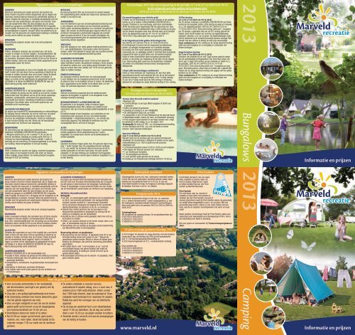 Download Marveld Recreatie informatie en prijzen 2013 (PDF)