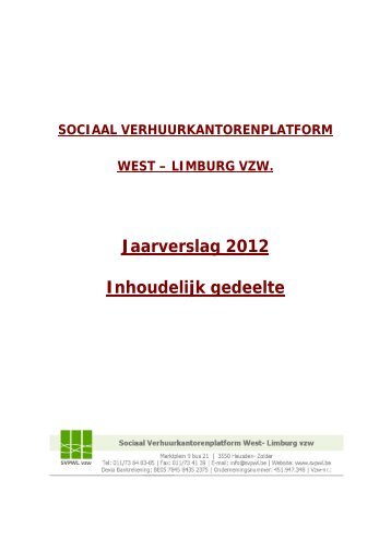 Jaarverslag 2012 Inhoudelijk gedeelte - Viva