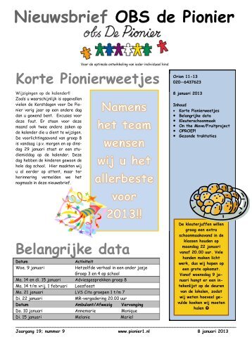 Nieuwsbrief 09 - De Pionier