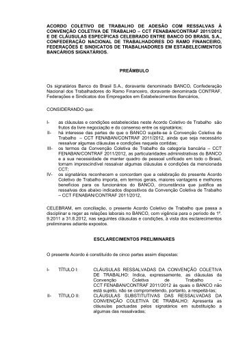 Acordo Aditivo do Banco do Brasil - 2011/2012 - Sindicato dos ...
