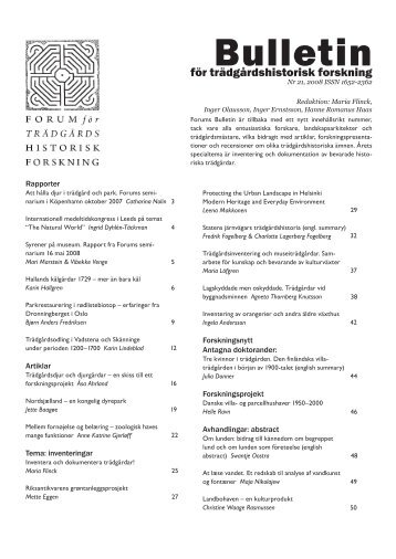 Bulletin No 21 - hög upplösning - Forum för trädgårdshistorisk ...