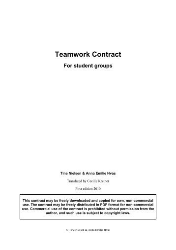 Teamwork Contract For student groups - CBS