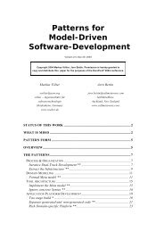 Patterns for Model-Driven Software-Development - The Hillside Group