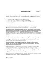 Proposition 2007:1 ang. förbundets omorganisation