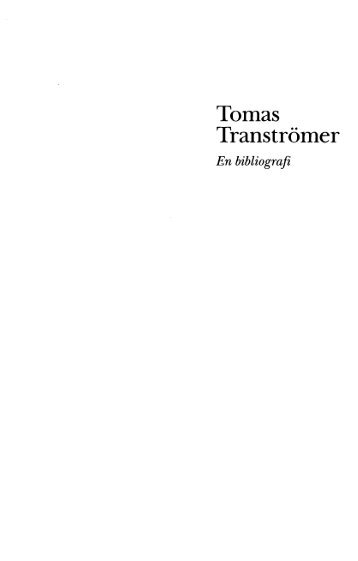 Tomas Tranströmer - Västerås stadsbibliotek