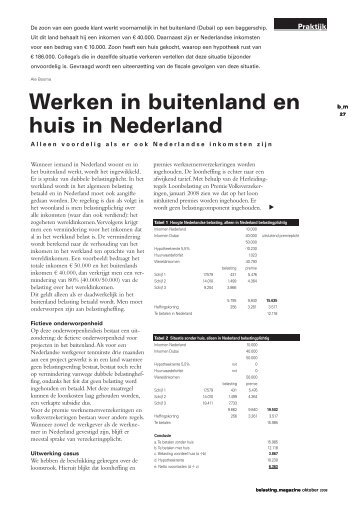 Werken in buitenland en huis in Nederland - De Hooge Waerder