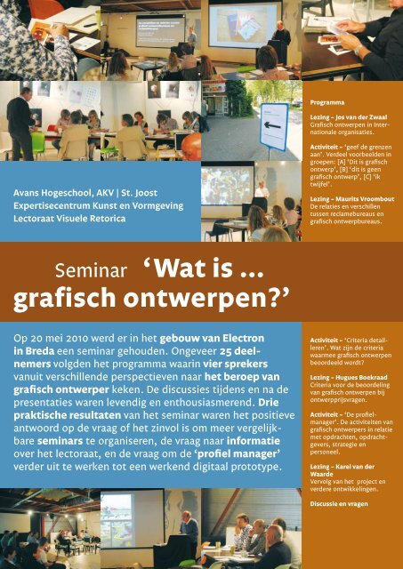 seminar wat is grafisch ontwerpen - Lectoraten AKV | St. Joost