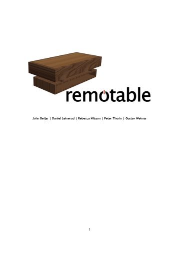 John Beijar | Daniel Leinerud | Rebecca Nilsson ... - RemoTable