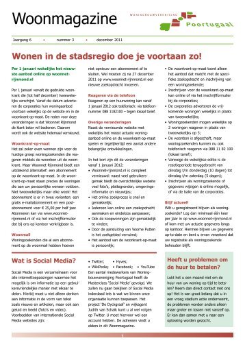 Woonmagazine - Woningbouwvereniging Poortugaal