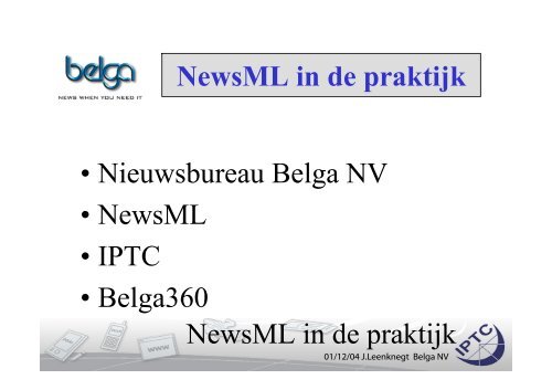 NewsML in de praktijk - MediaNet Vlaanderen