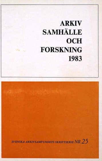 arkiv samhälle och forskning 1983