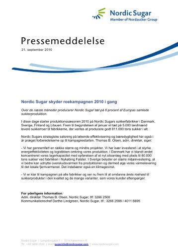 Nordic Sugar skyder roekampagnen 2010 i gang - download ...
