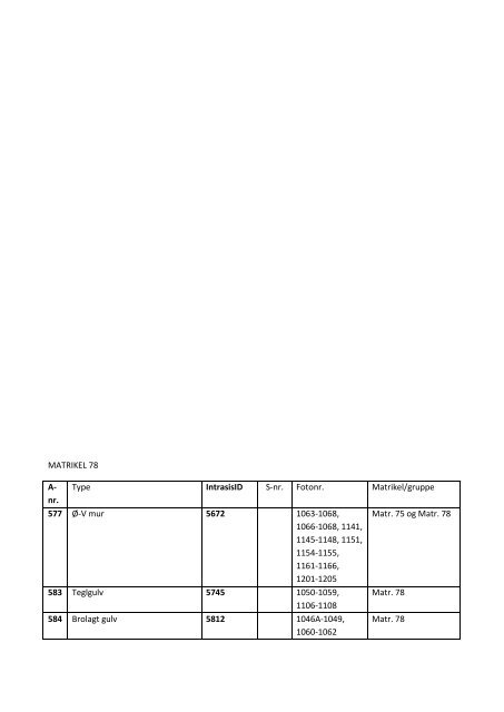 Bilag til udgravningsberetningen Højbro Plads (KBM3934 og 3942)