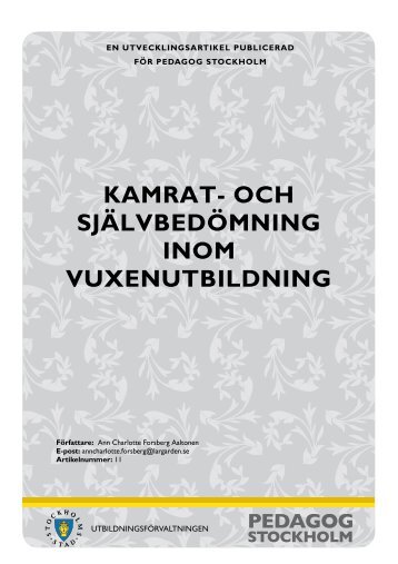 kamrat- och självbedömning inom vuxenutbildning - Pedagog ...