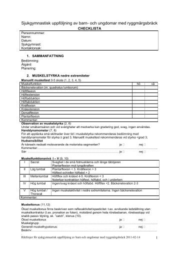 tillhörande checklista