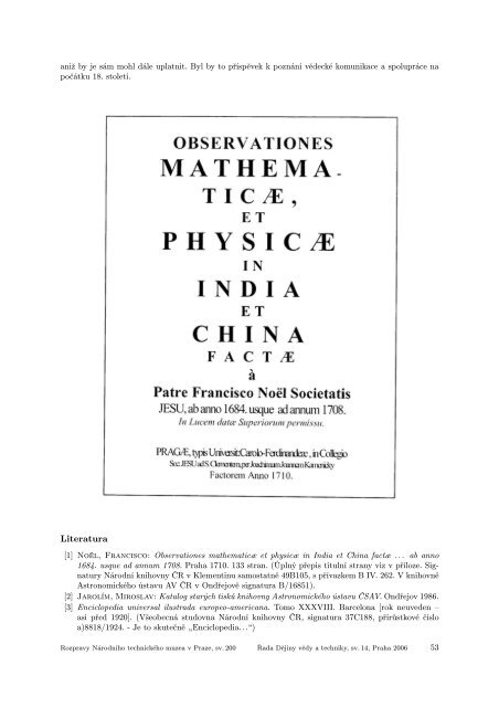 Dějiny vědy a techniky 14. (J. Folta, ed.). Rozpravy NTM 200