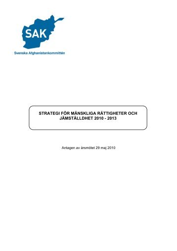 strategi för mänskliga rättigheter och jämställdhet 2010 - 2013