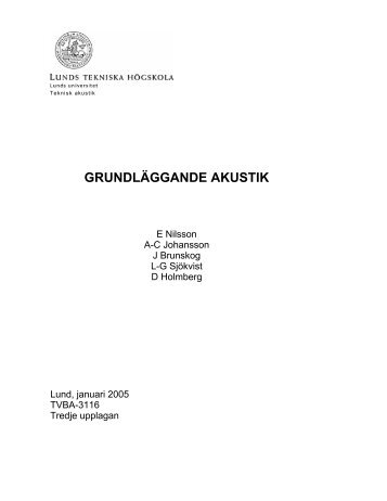 GRUNDLÄGGANDE AKUSTIK - Acuwood