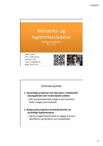 Slides fra oplæg om wicked problems og legitimitet - Boligsocialnet