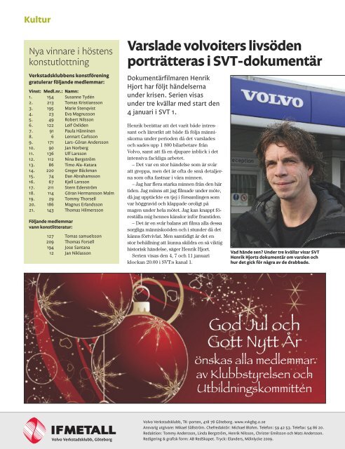 Nummer 11 - December 2009 - Volvo Verkstadsklubb Göteborg