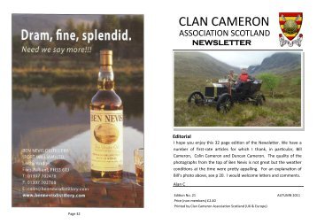 Autumn 11 - The Clan Cameron Association Scotland.