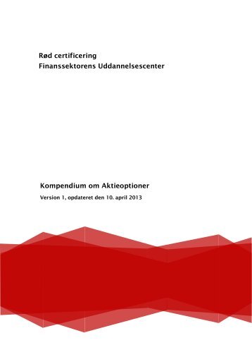 Rød certificering Finanssektorens Uddannelsescenter Kompendium ...